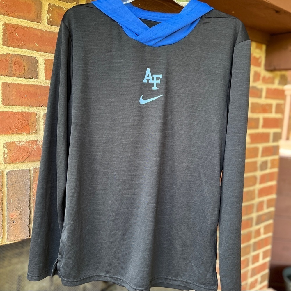 Nike Air Force Lightweight Hooded Jacket Black Blue NWOT